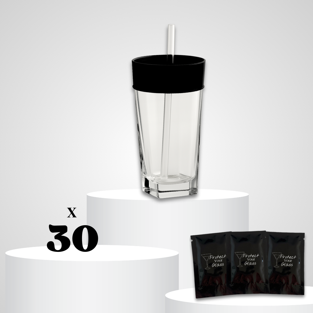 Pack de 30 capotes de verre en latex, protège-verre anti-GHB lavable