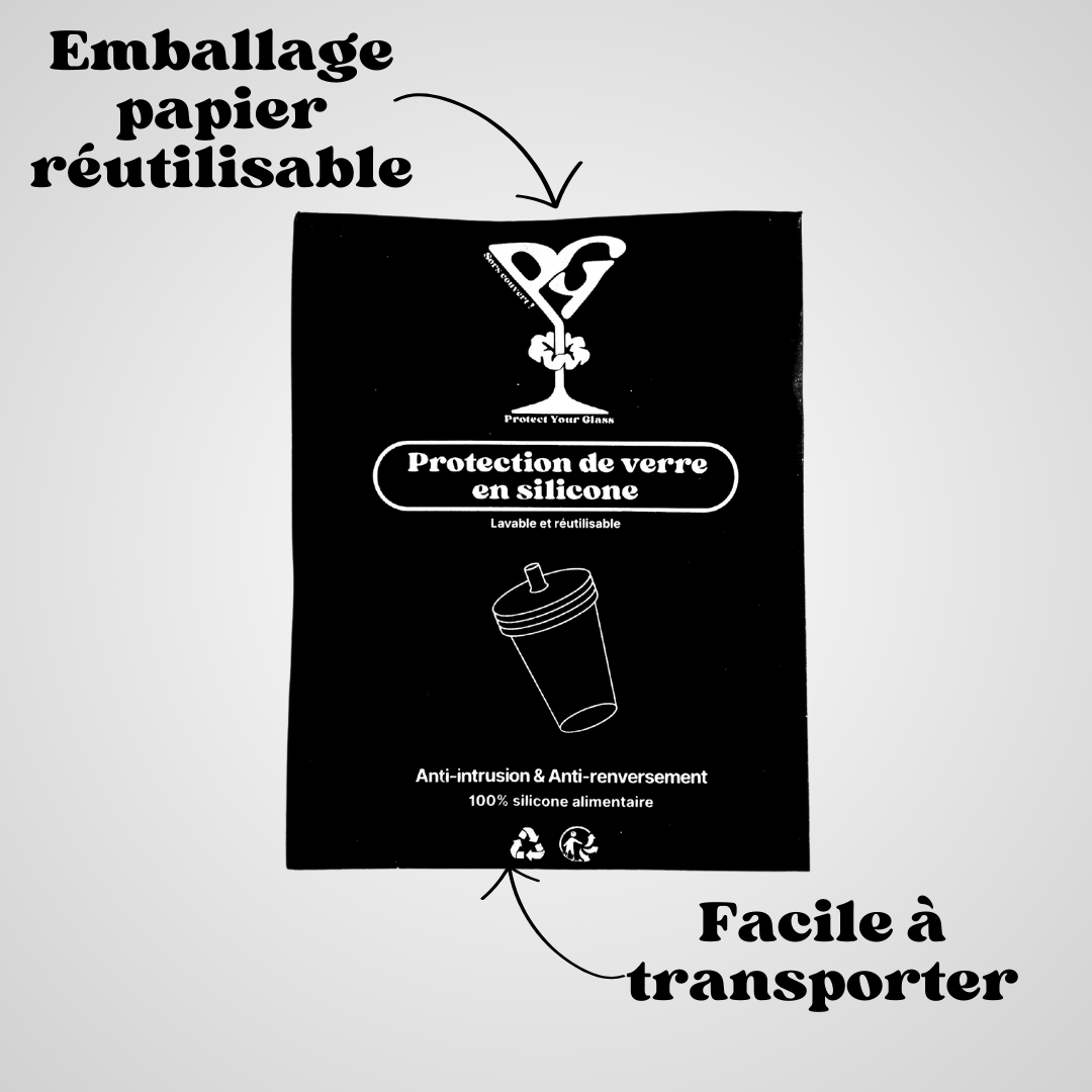 Emballage en papier réutilisable de la capote de verre en silicone blanc avec tétine, facile à transporter et respectueux de l’environnement
