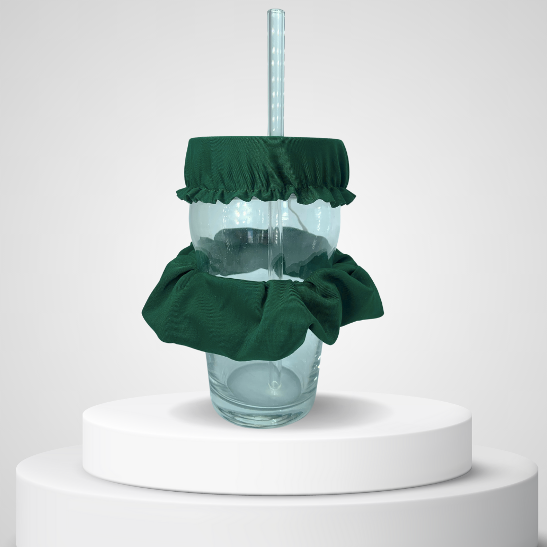 Chouchou vert foncé anti-drogue présenté en packshot sur fond gris