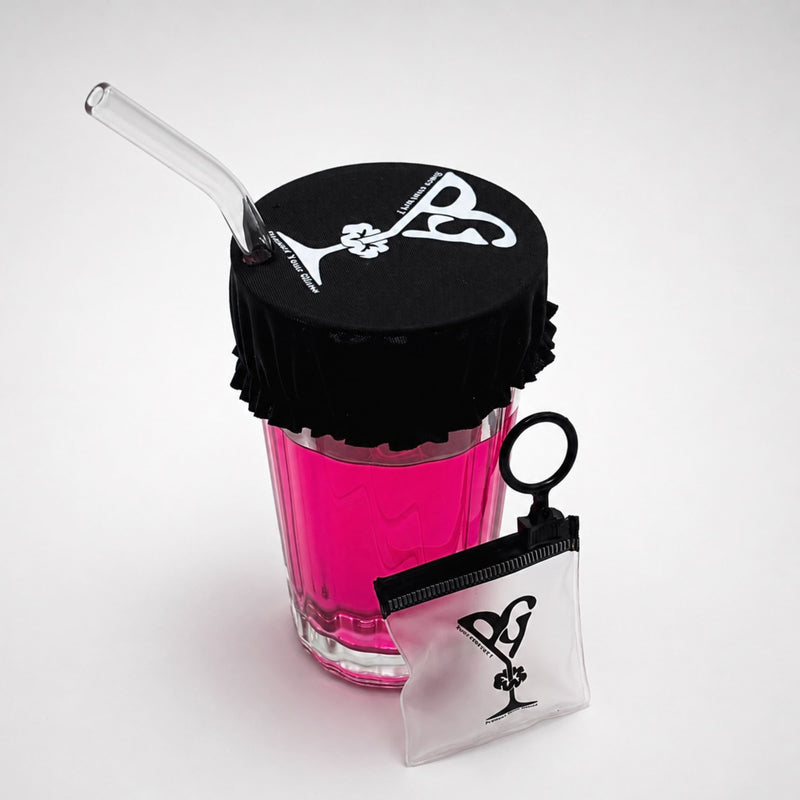 Características del protector de vaso con llavero Protect Your Glass: protección, almacenamiento y anilla para llaves.